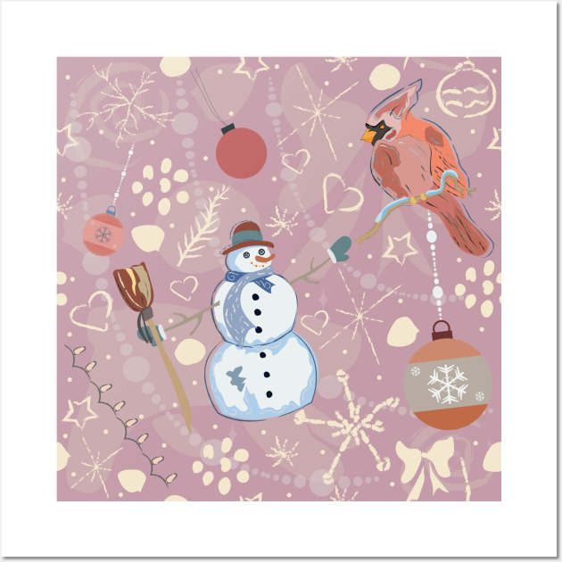 Cardinal and Snowman Wall Art by Creative Meadows